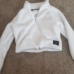 Calvin Klein sherpa cropped hoodie adjustable
